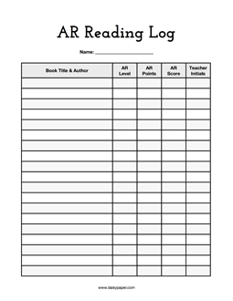 Accelerated Reading Log
