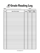 4th Grade Reading Log