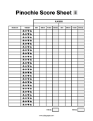 Pinochle Score Sheet